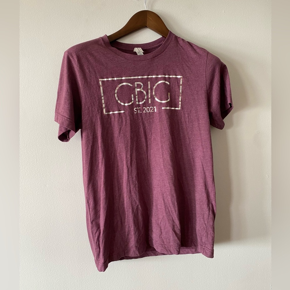 GBIG sorority short sleeve purple tee shirt